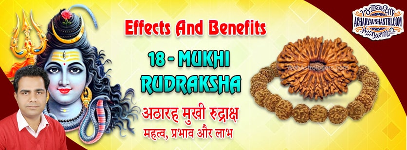 Strengths, Benefits and Importance of 18 Mukhi Rudraksha (Eighteen Face Rudraksha) By Acharya V Shastri.