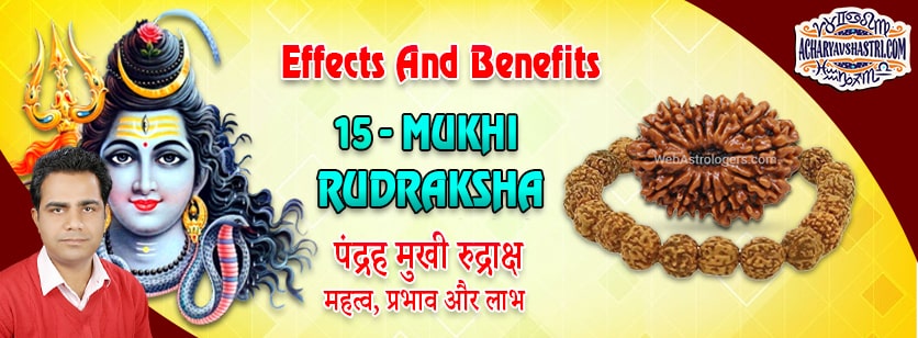 Strengths, Benefits and Importance of 15 Mukhi Rudraksha (Fifteen Face Rudraksha) By Acharya V Shastri.