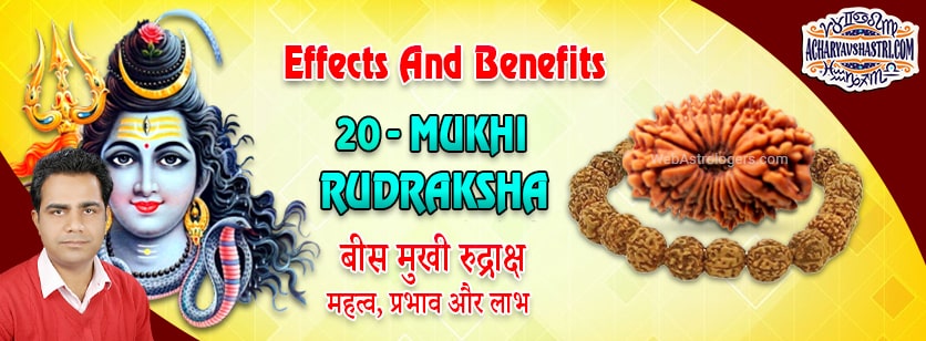 Strengths, Benefits and Importance of 20 Mukhi Rudraksha (Twenty Face Rudraksha) By Acharya V Shastri.