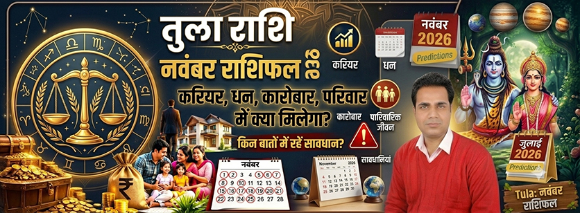 तुला राशि नवंबर 2026 राशिफल करियर धन लाभ प्रेम विवाह और स्वास्थ्य